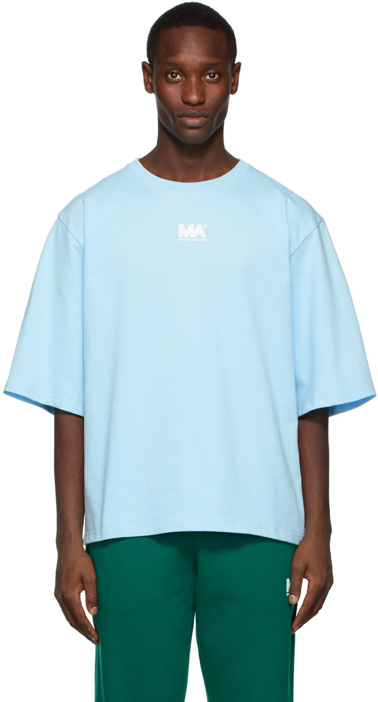 M.A. Martin Asbjørn SSENSE Exclusive Blue Logo T-Shirt