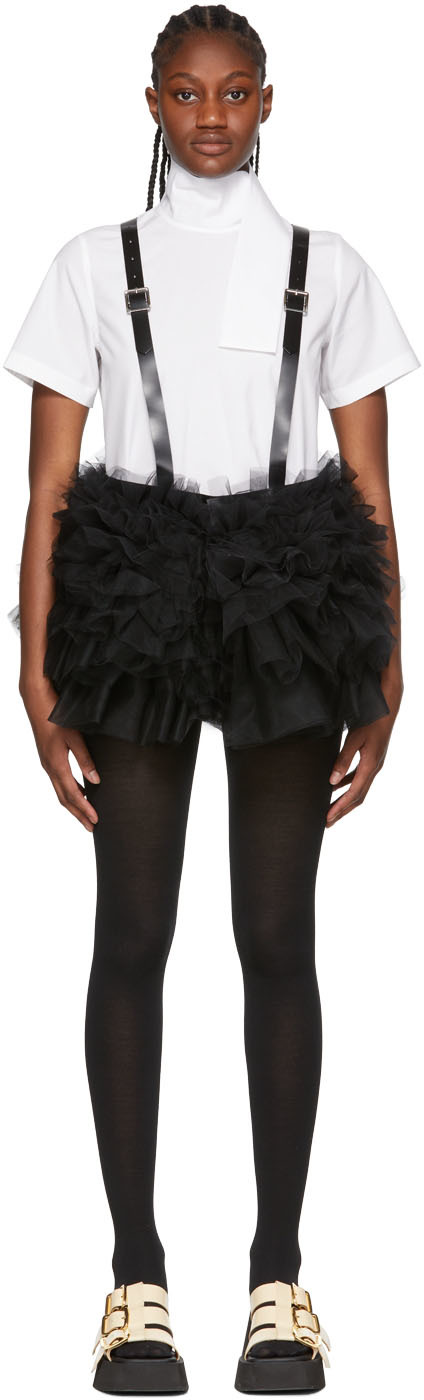Noir Kei Ninomiya: Black Nylon Mini Skirt | SSENSE Canada