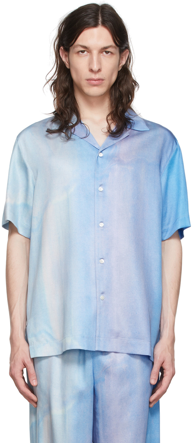OVERCOAT Blue Lyocell Shirt
