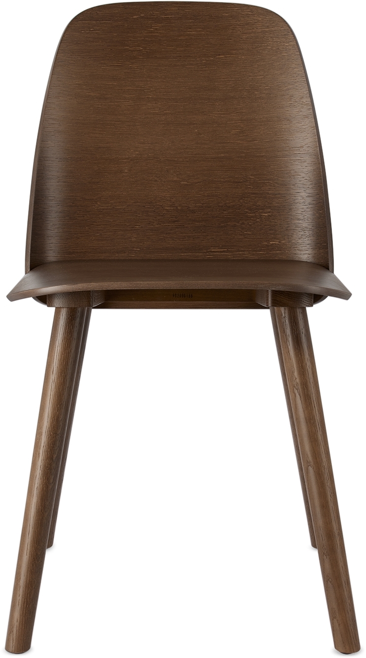 Muuto Brown Oak Nerd Dining Chair In Stained Dark Brown
