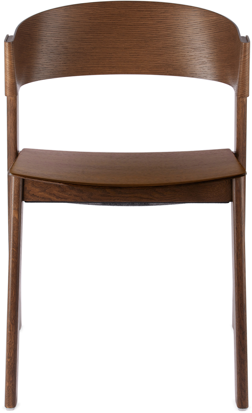 Muuto Brown Oak Cover Side Chair In Stained Dark Brown