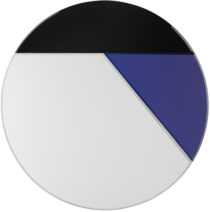 Shop Reflections Copenhagen Blue & Black Nouveau 80 Mirror In Silver/cobalt/ Black