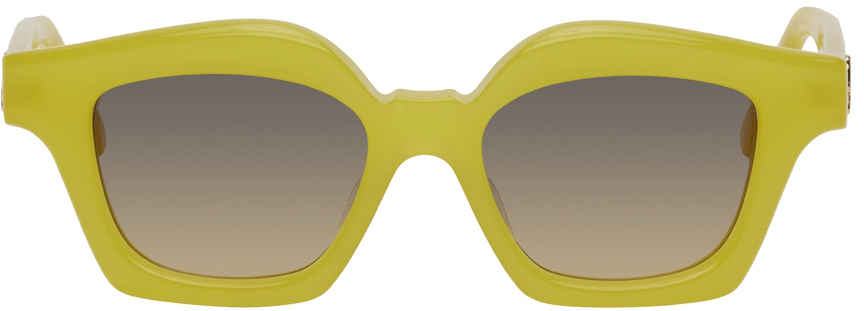 Loewe Yellow Browline Sunglasses Ssense 