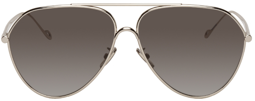 Loewe Silver & Black Pilot Sunglasses