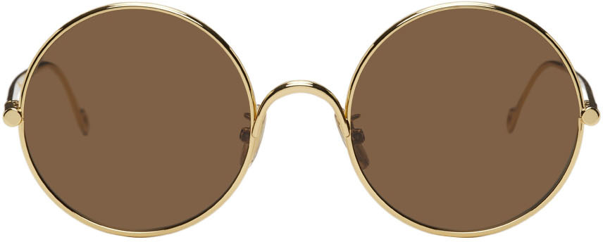 Loewe Gold Metal Frame Round Sunglasses