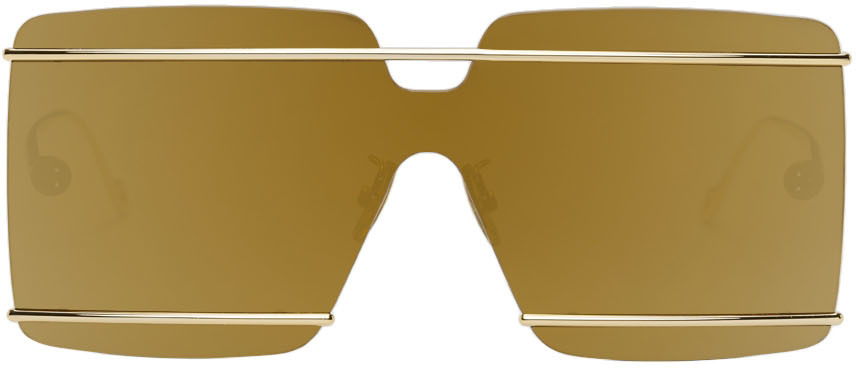 Loewe Brown & Gold Mirror Sunglasses