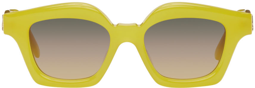 LOEWE Yellow Acetate Square Sunglasses
