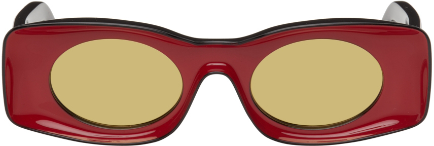 Loewe: Red & Black Paula's Ibiza Original Sunglasses | SSENSE