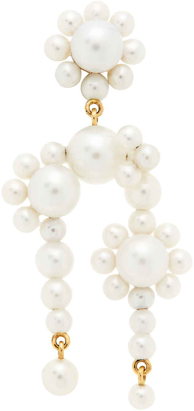 Sophie Bille Brahe Gold Pearl Fontaine Marguerite Single Earring
