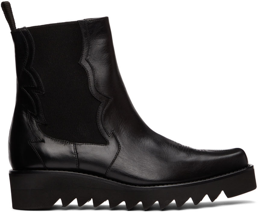 Toga Virilis Black Leather Chelsea Boots | ModeSens