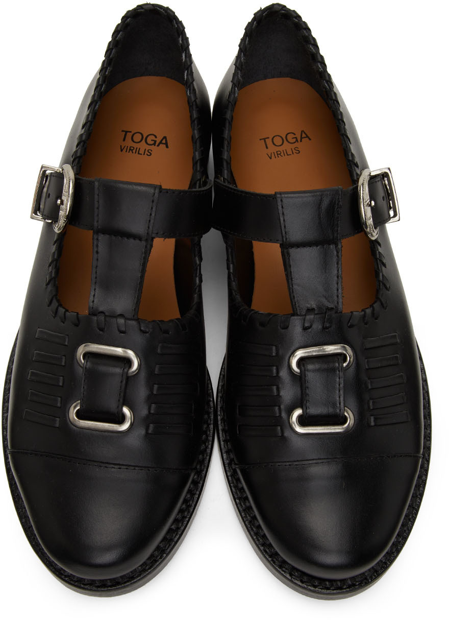 Toga Virilis Black Leather Loafers | Smart Closet