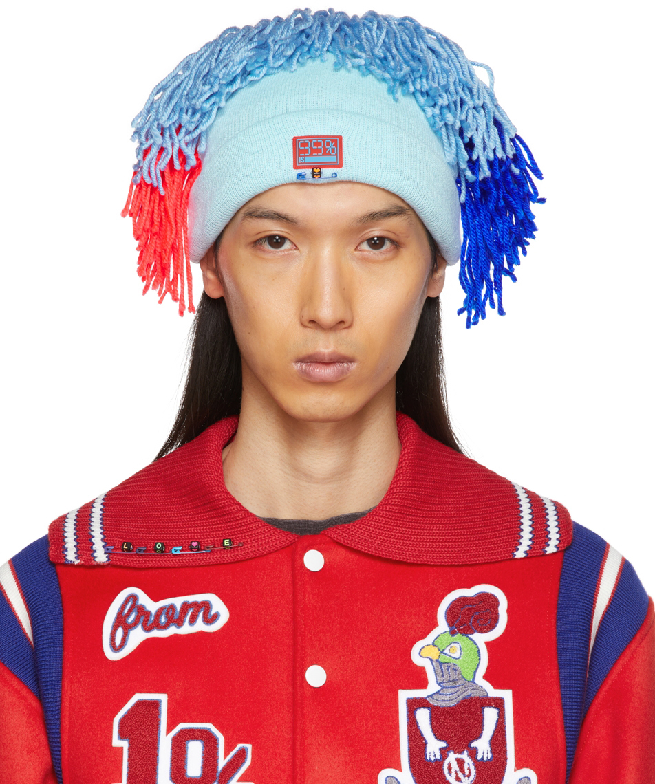 99 IS Blue Mohican Beanie