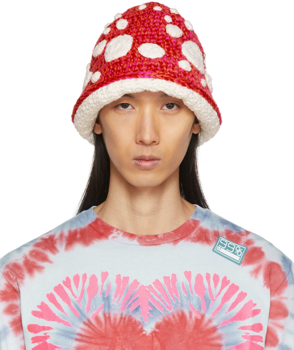 99IS- 99%IS- Red & Pink Magic Mushroom Bucket Hat