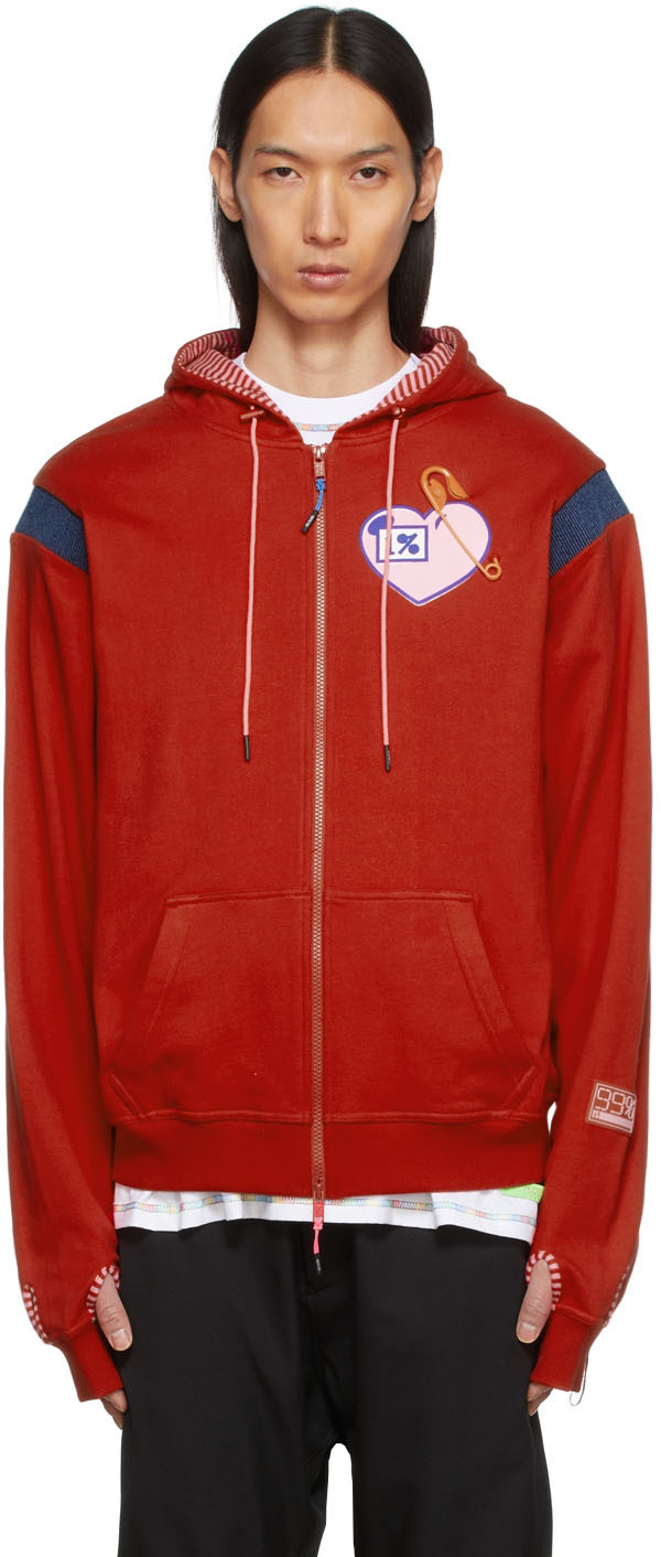 99 IS 99% IS Red 1%0ve Mohican Hoodie