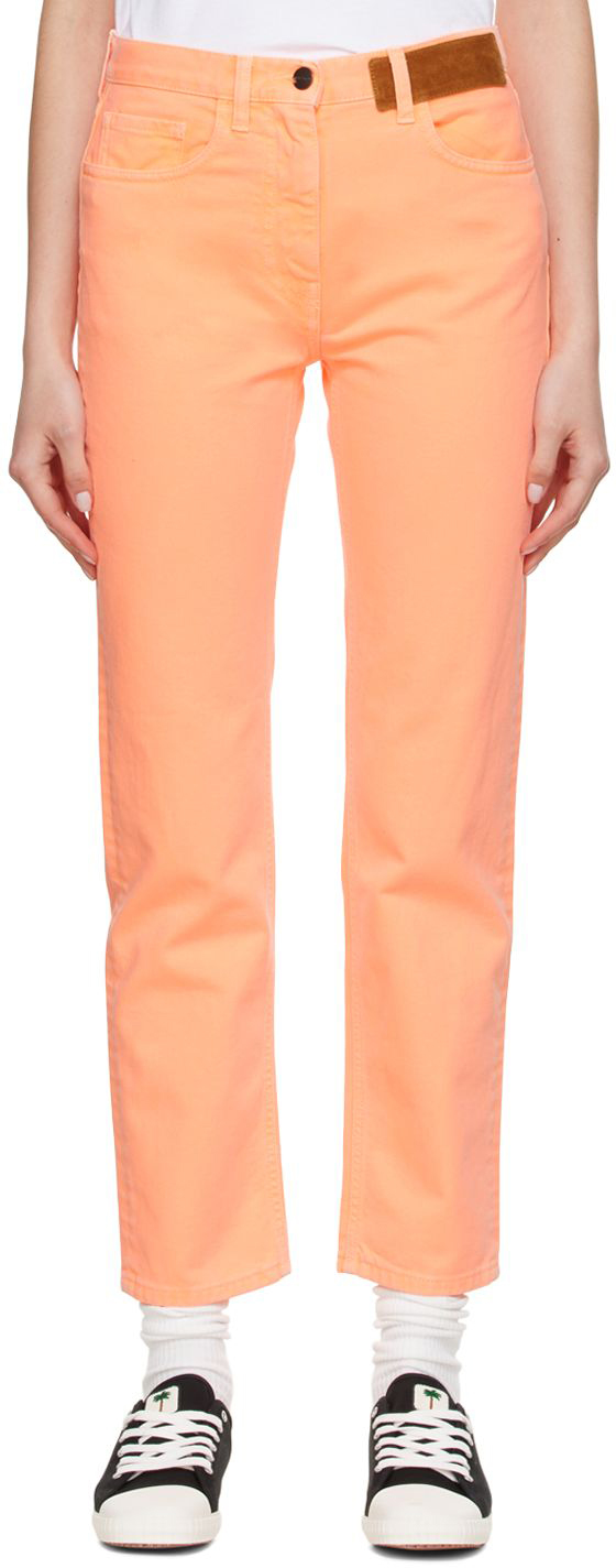 Orange Faded Jeans
