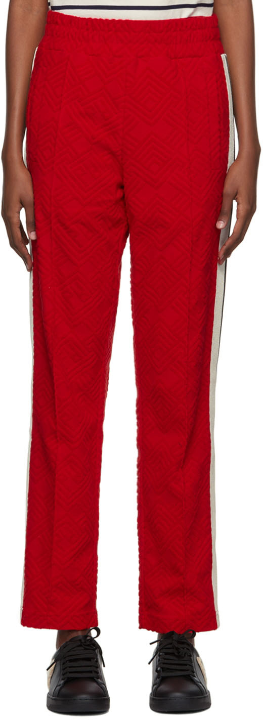 Palm Angels Red Terry Track Lounge Pants