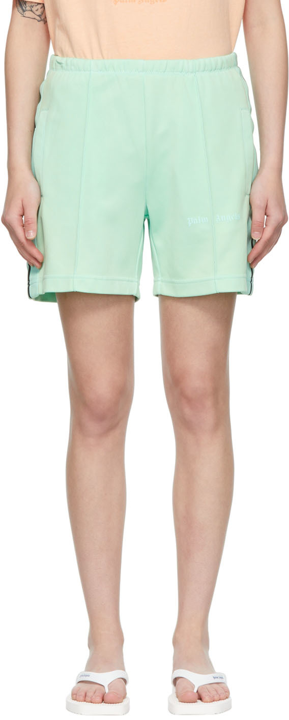 Palm Angels Green Nylon Shorts