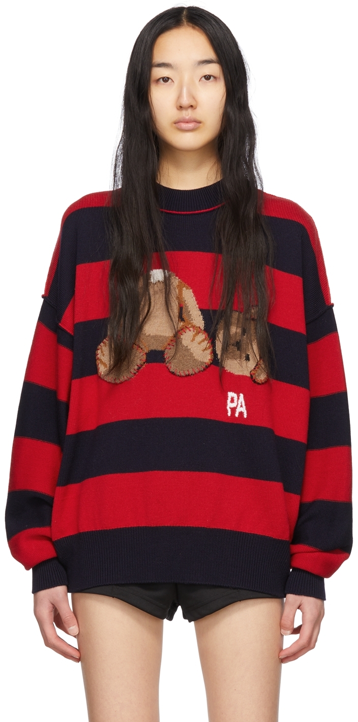 Navy & Red Wool Sweater