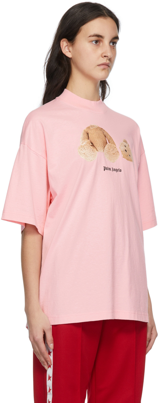 PA BEAR LOOSE TEE in pink - Palm Angels® Official