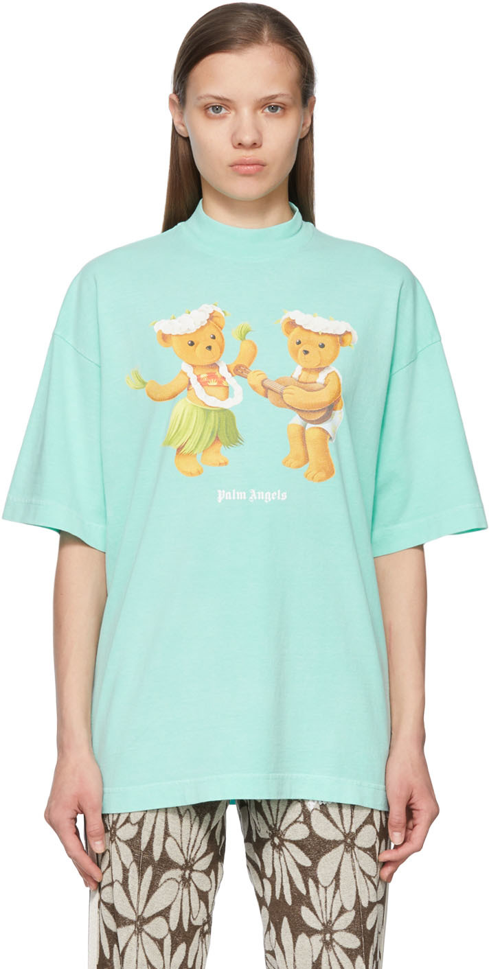Palm Angels Green Dancing Bear T-Shirt