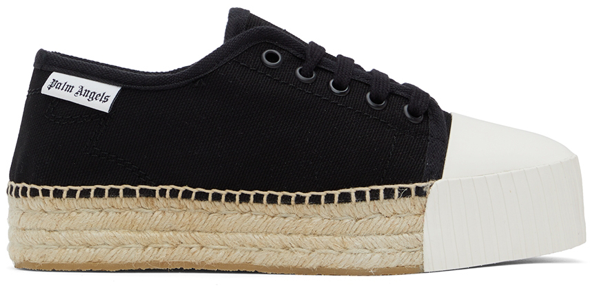 Palm Angels Black Lace-Up Espadrille Sneakers
