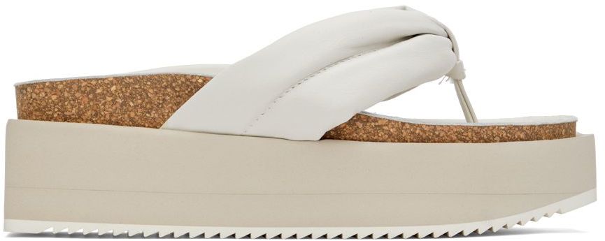 Palm Angels Off-white Padded Flip Flops In White No Colour