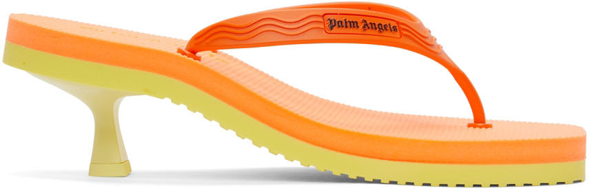Palm Angels Orange & Yellow Flip Flop Heeled Sandals