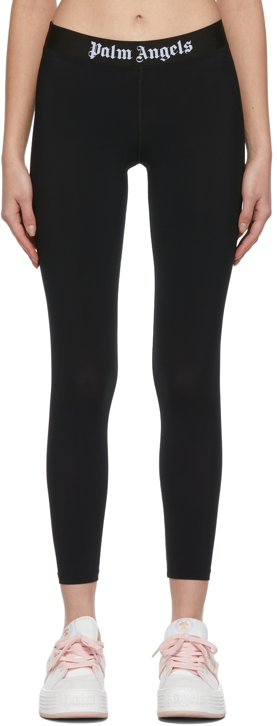 Palm Angels Leggings With Contrast Logo And Side Bands in Black