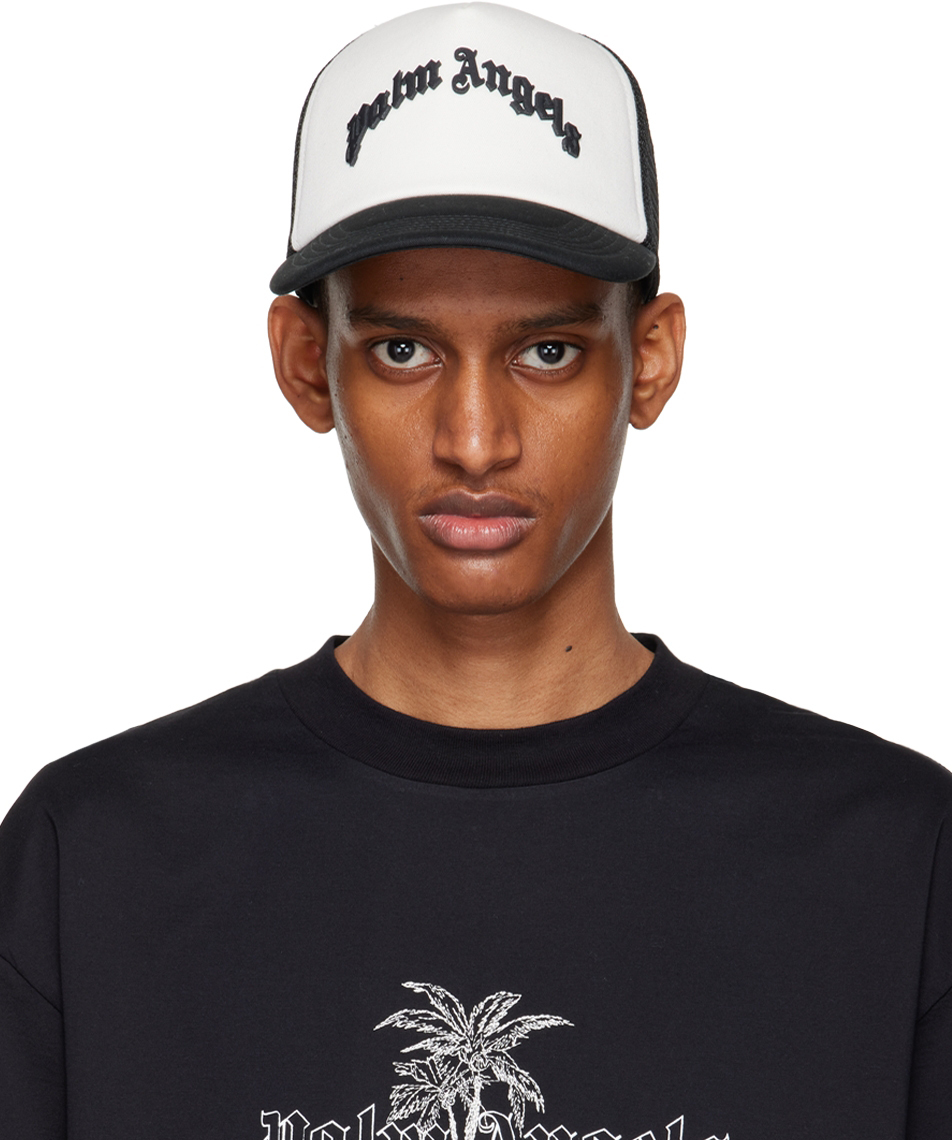 Palm Angels Curved Logo Mesh Cap In Black | ModeSens