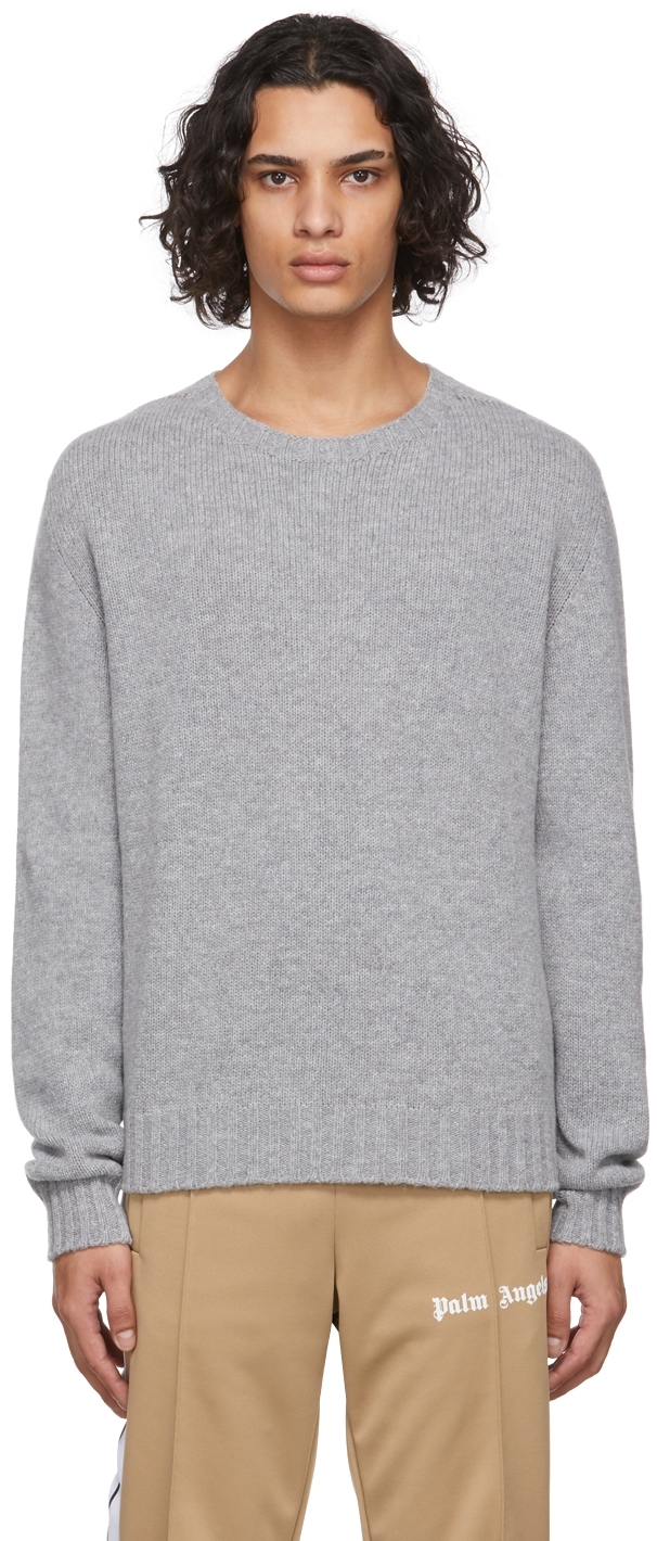 Palm Angels Grey Logo Sweater