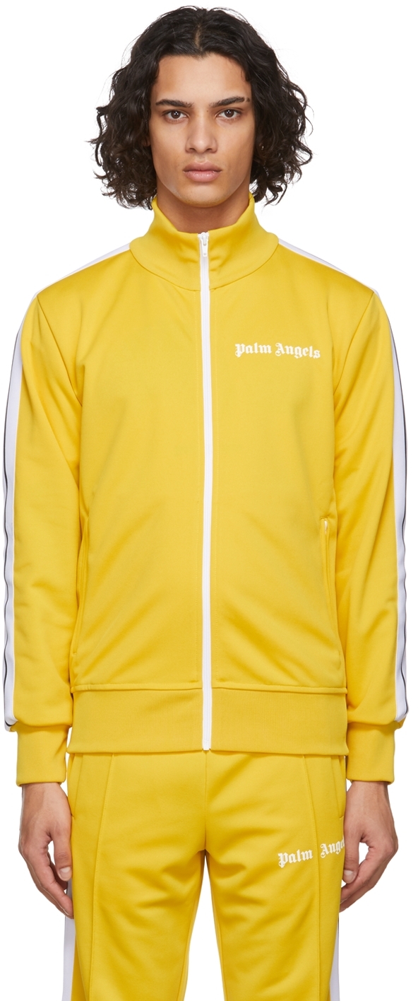Yellow Classic Track Jacket by Palm Angels on Sale