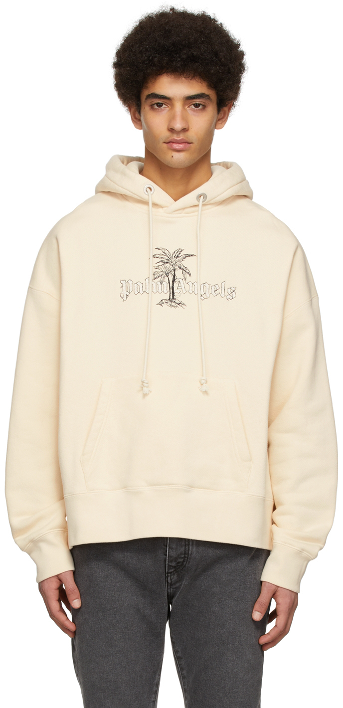 Palm Angels Off-White Cotton Hoodie