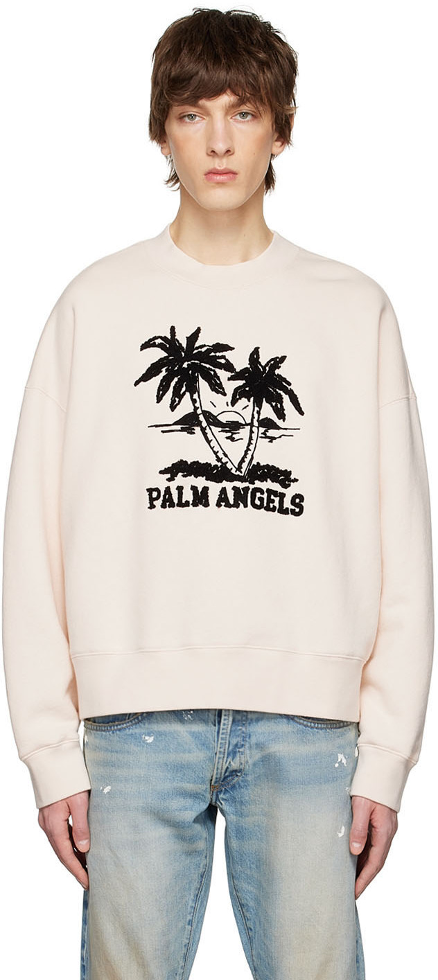 Palm Angels Off-White Cotton Sweatshirt