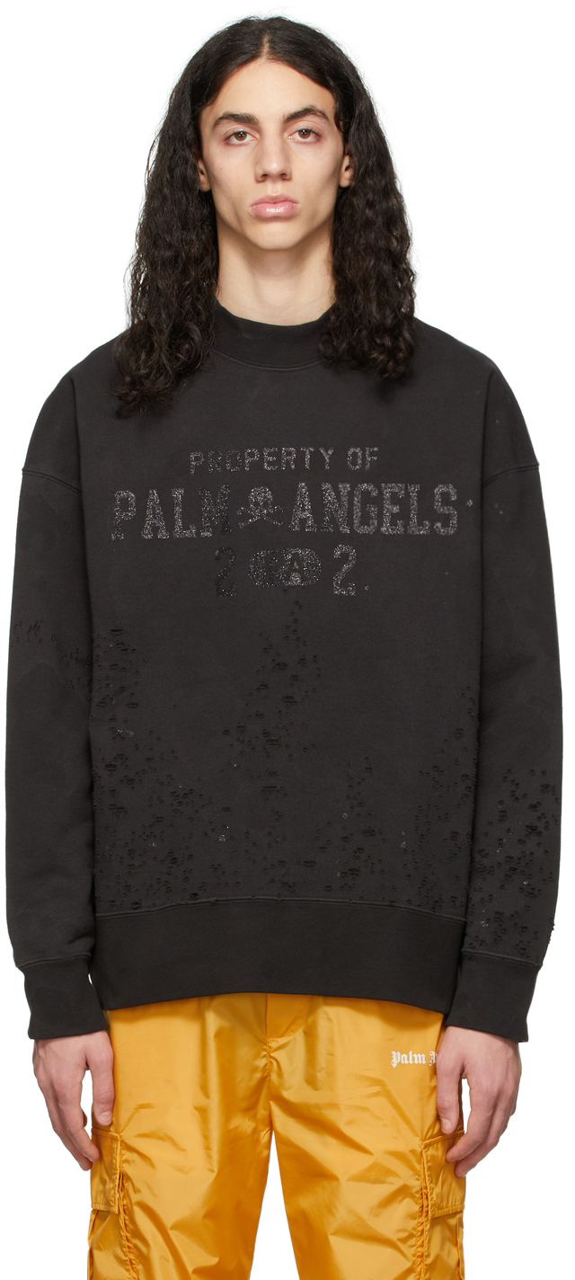 Palm Angels Black Lurex Logo Sweater