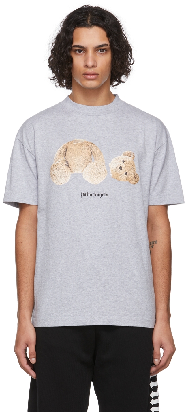 Palm Angels Grey Classic Bear T-Shirt