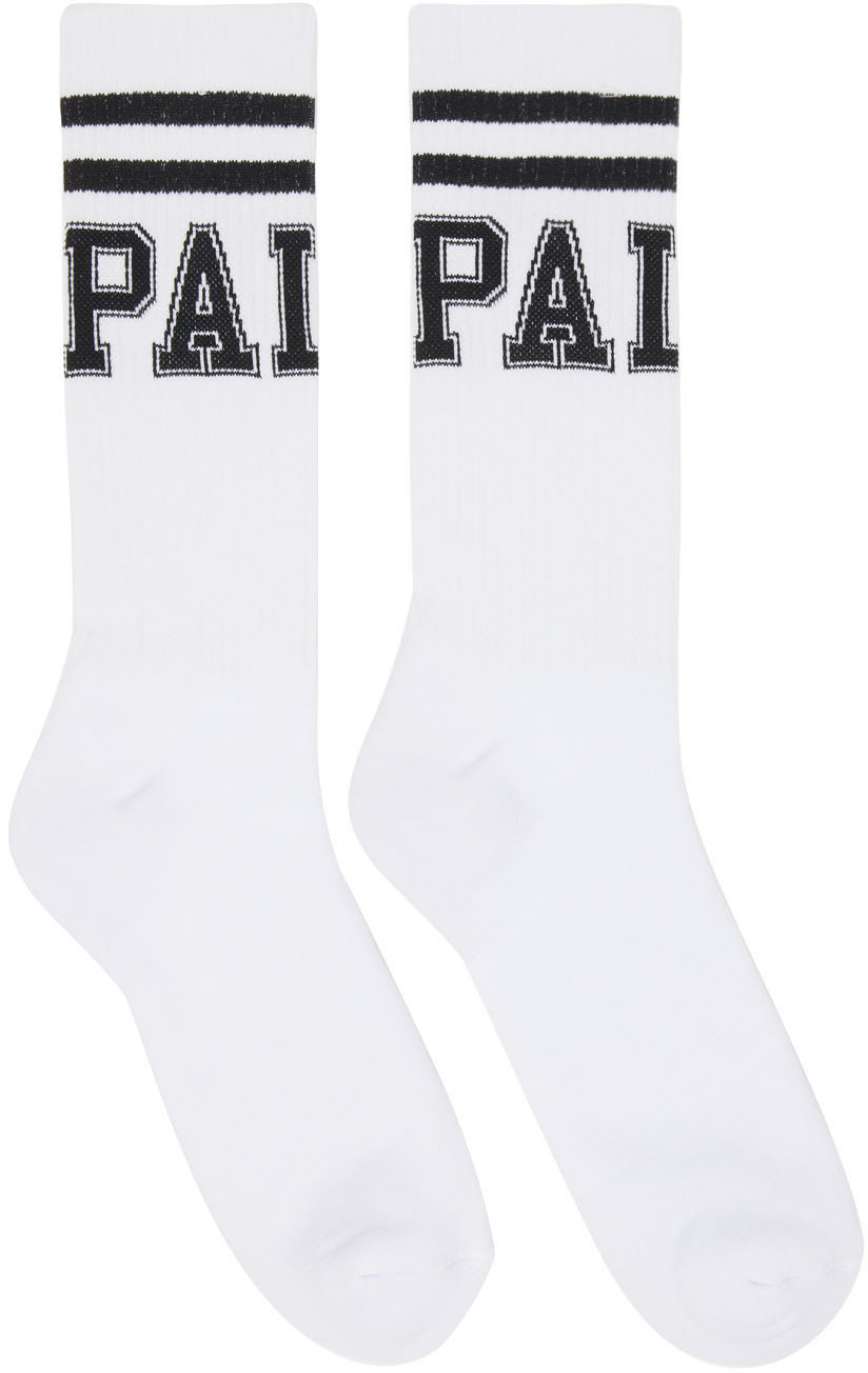 Palm Angels White College Socks