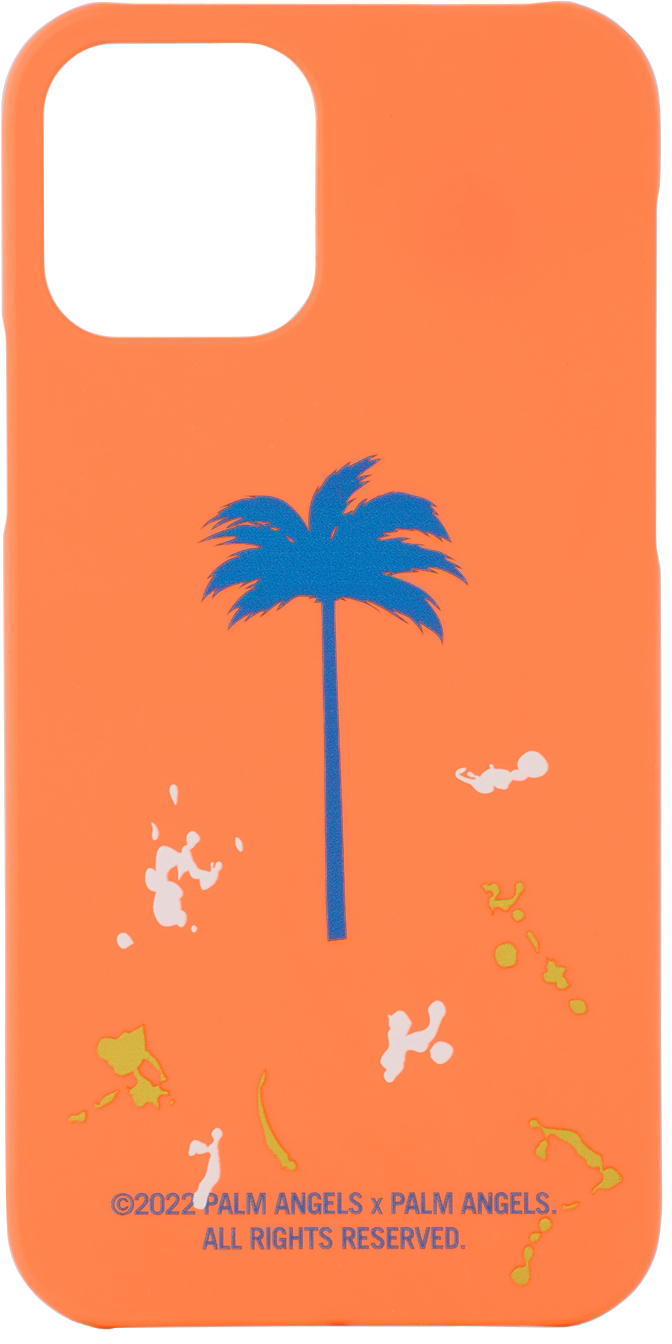 Palm Angels Orange Palm Tree Iphone 12/12 Pro Case In Orange Light