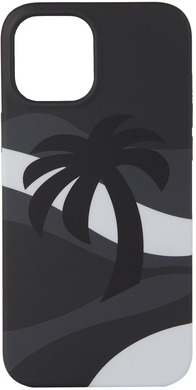 Palm Angels Black Palm Iphone 12 Pro Max Case In Black White