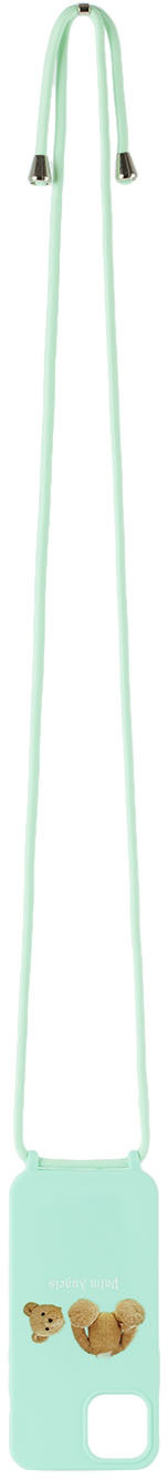 Palm Angels Blue Bear Iphone 12 Pro Max Case In Fluo Green Brown