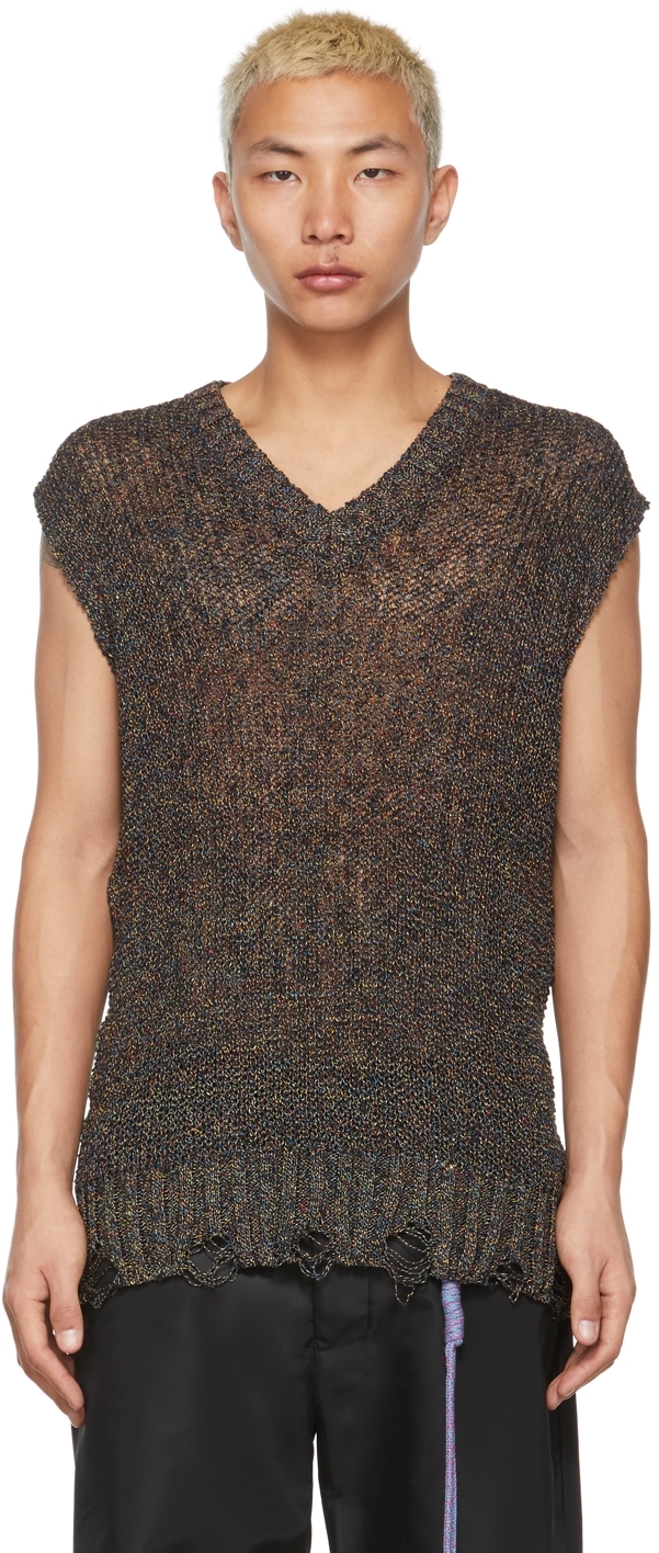 Black Avenue D'Ivry V-Neck Vest