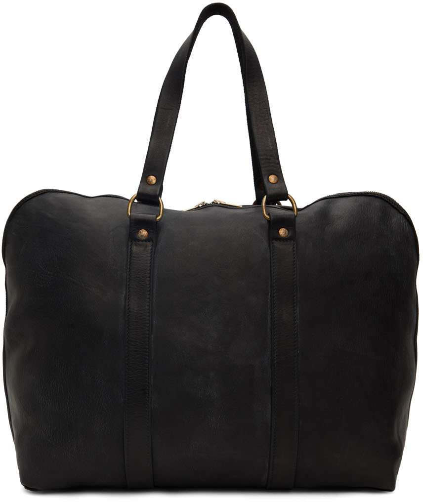 Guidi Black Horse Leather Duffle Bag
