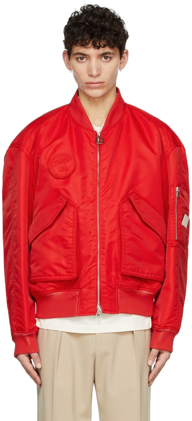 Wooyoungmi Red MA-1 Bomber Jacket