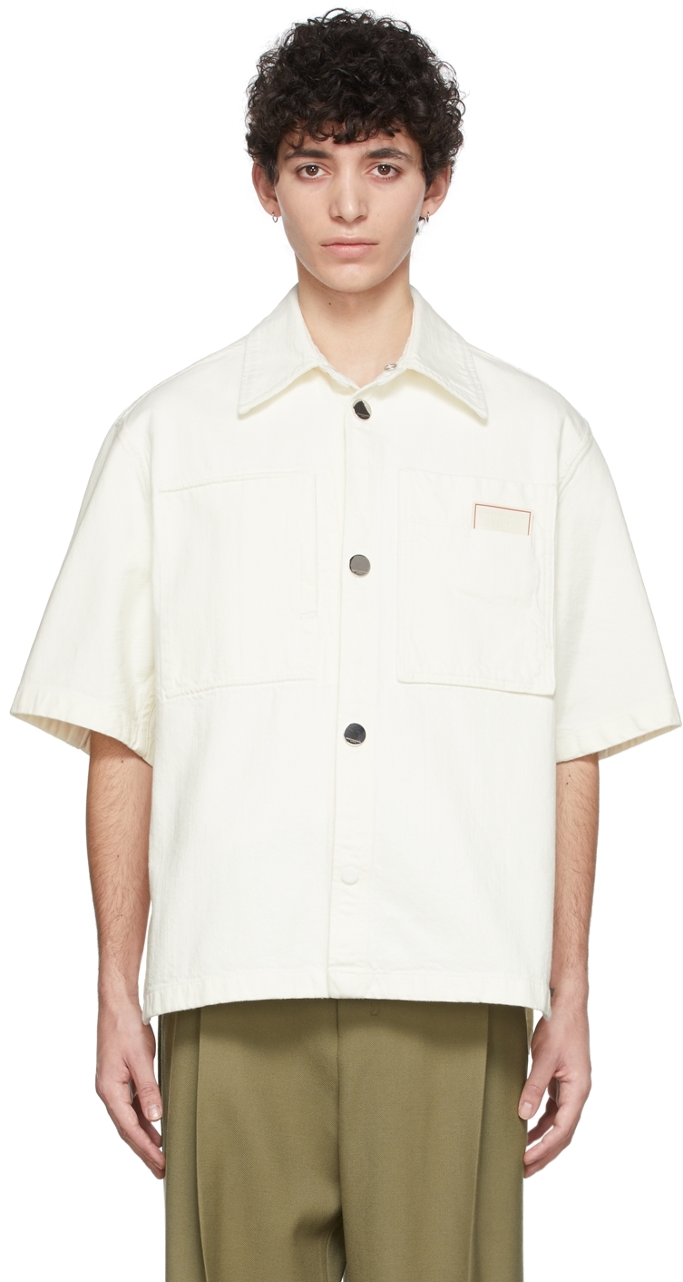 Wooyoungmi: Off-White Denim Shirt | SSENSE Canada