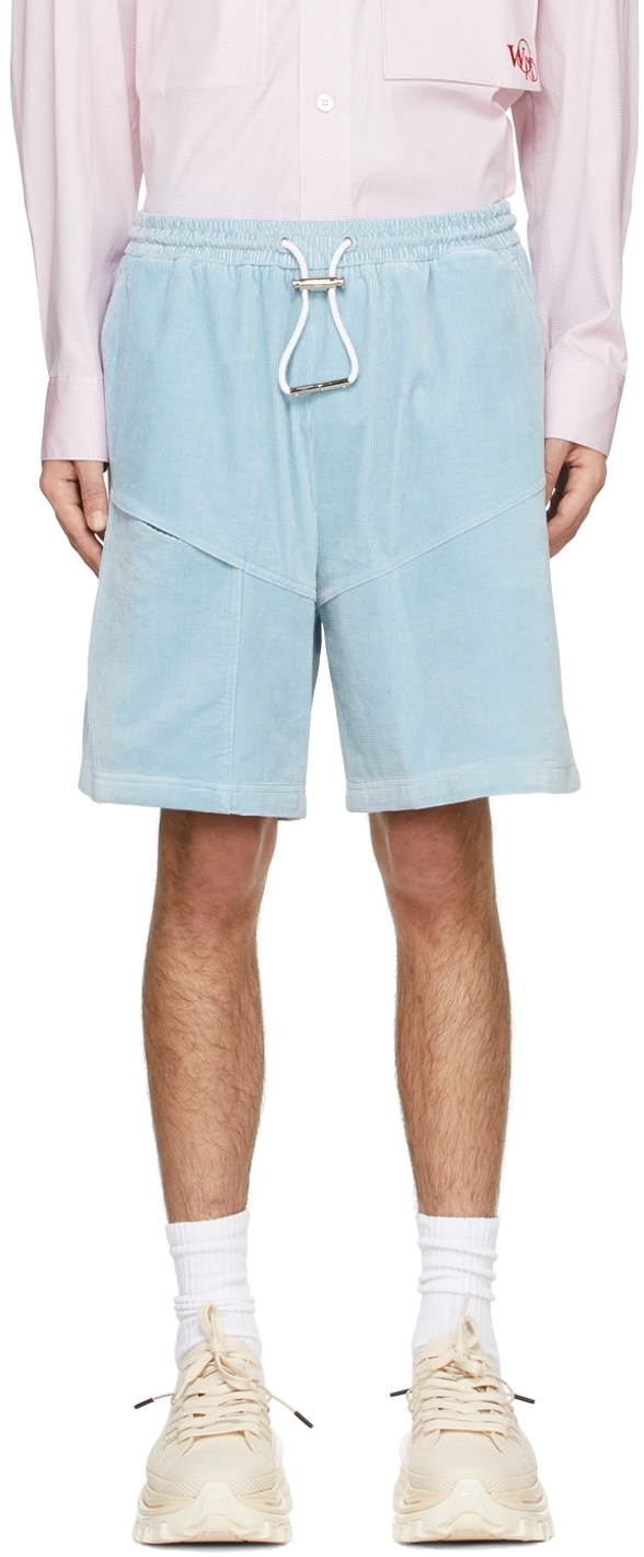 Blue Polyester Shorts