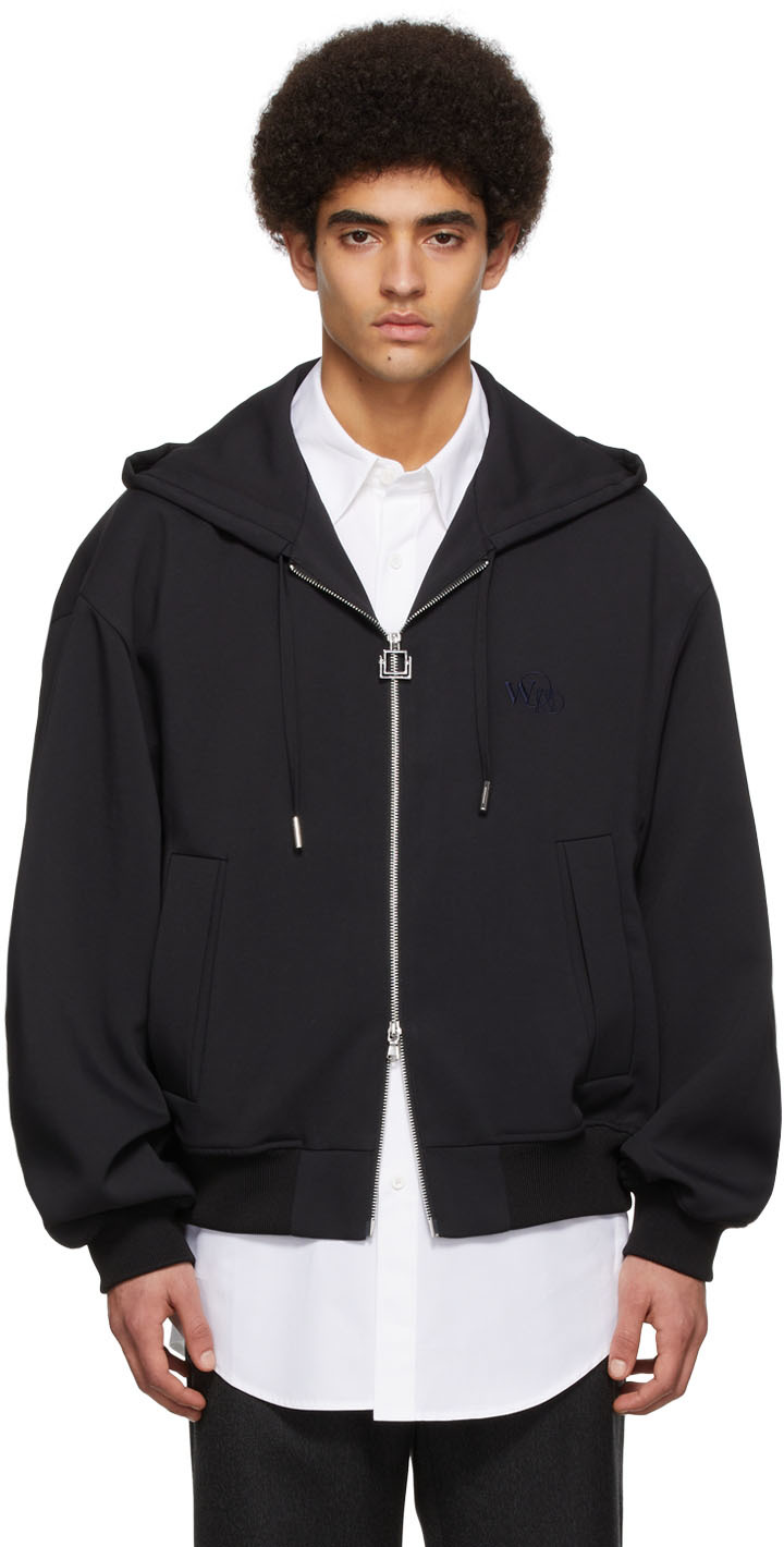 Wooyoungmi Black Polyester Hoodie