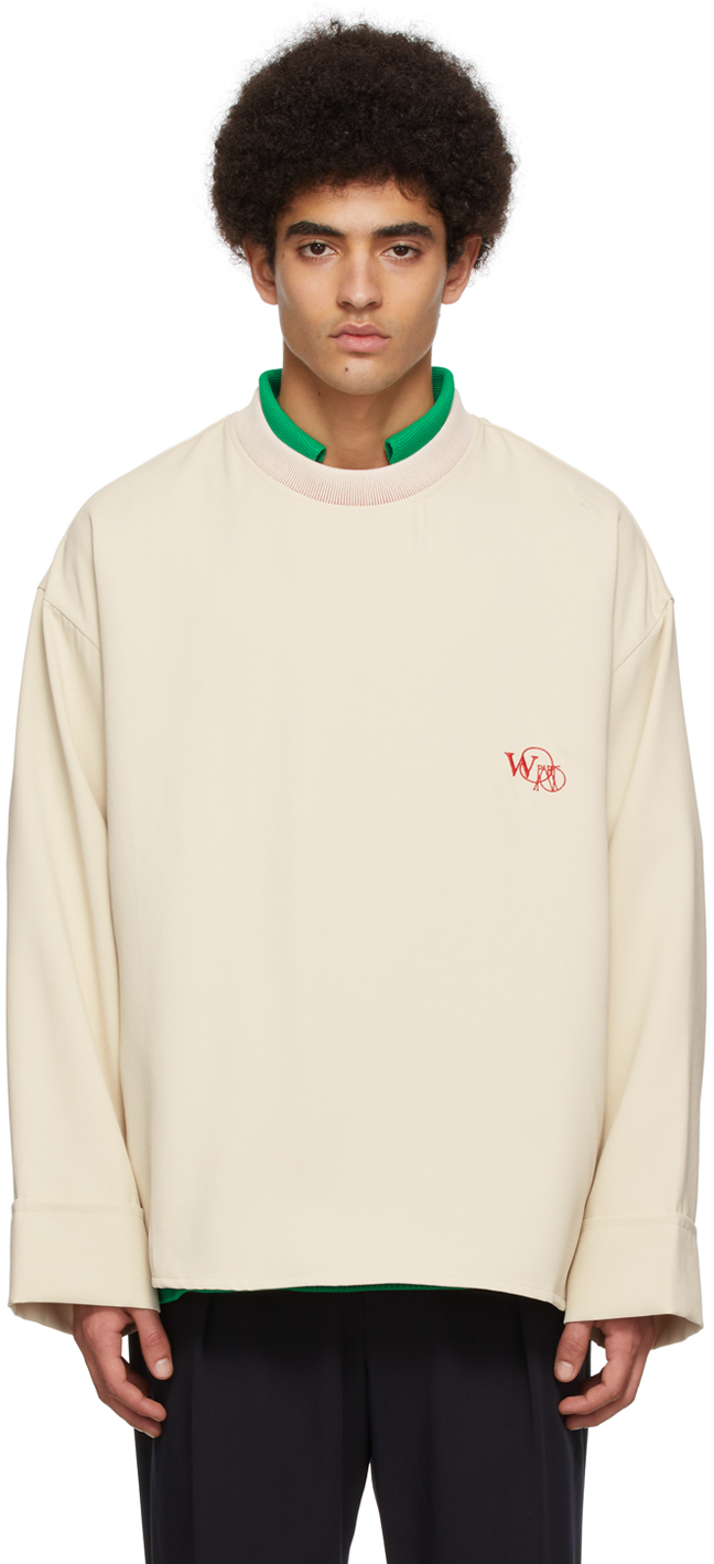 Wooyoungmi Beige Polyester Long Sleeve T-Shirt