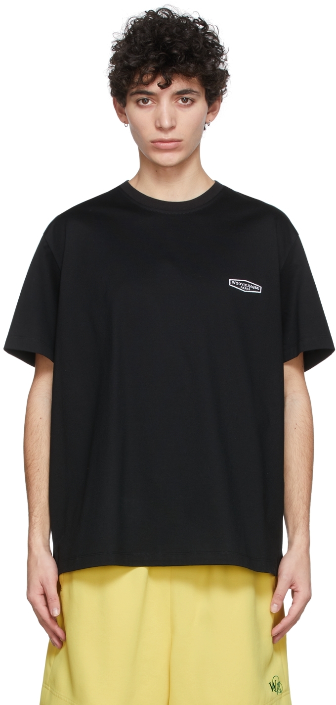 Black Logo T-Shirt by Wooyoungmi on Sale