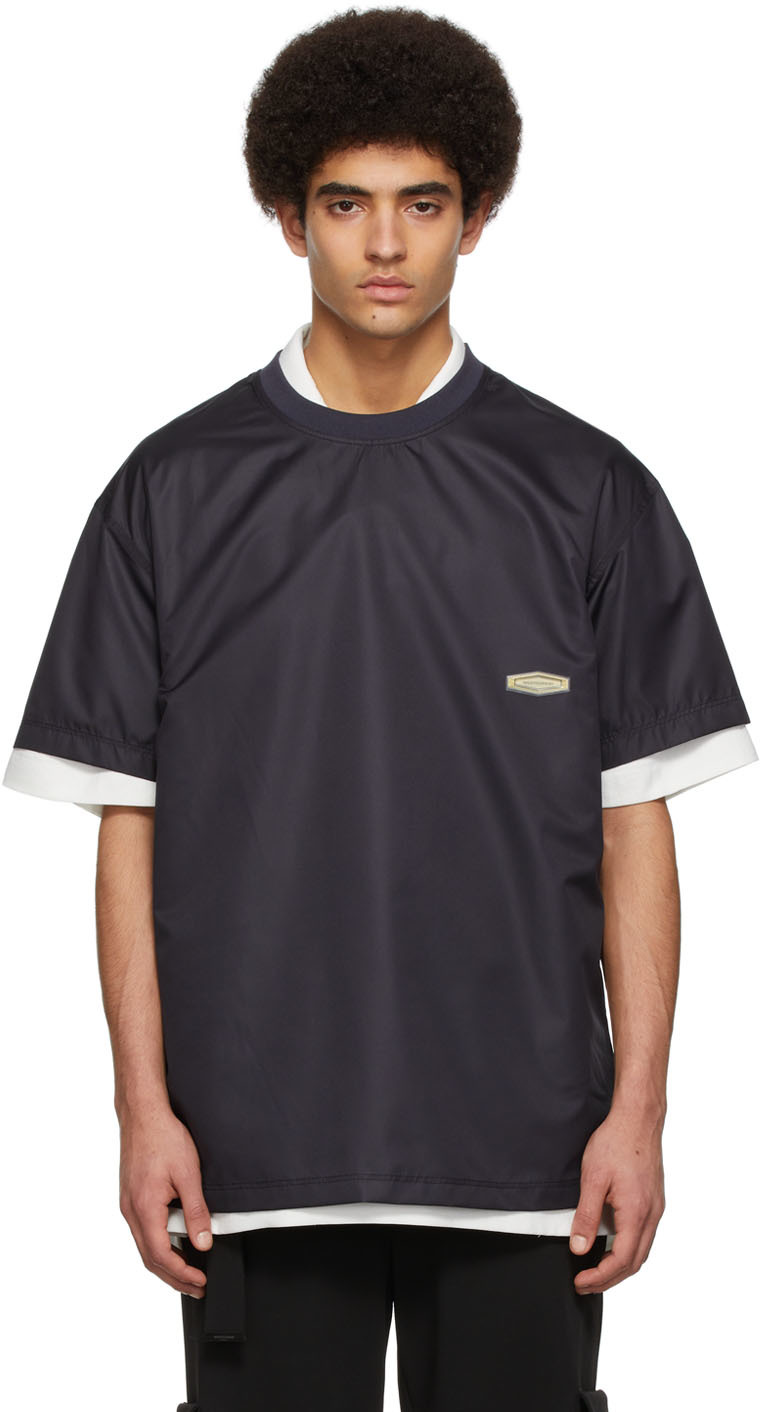 Wooyoungmi Navy Polyester T-Shirt