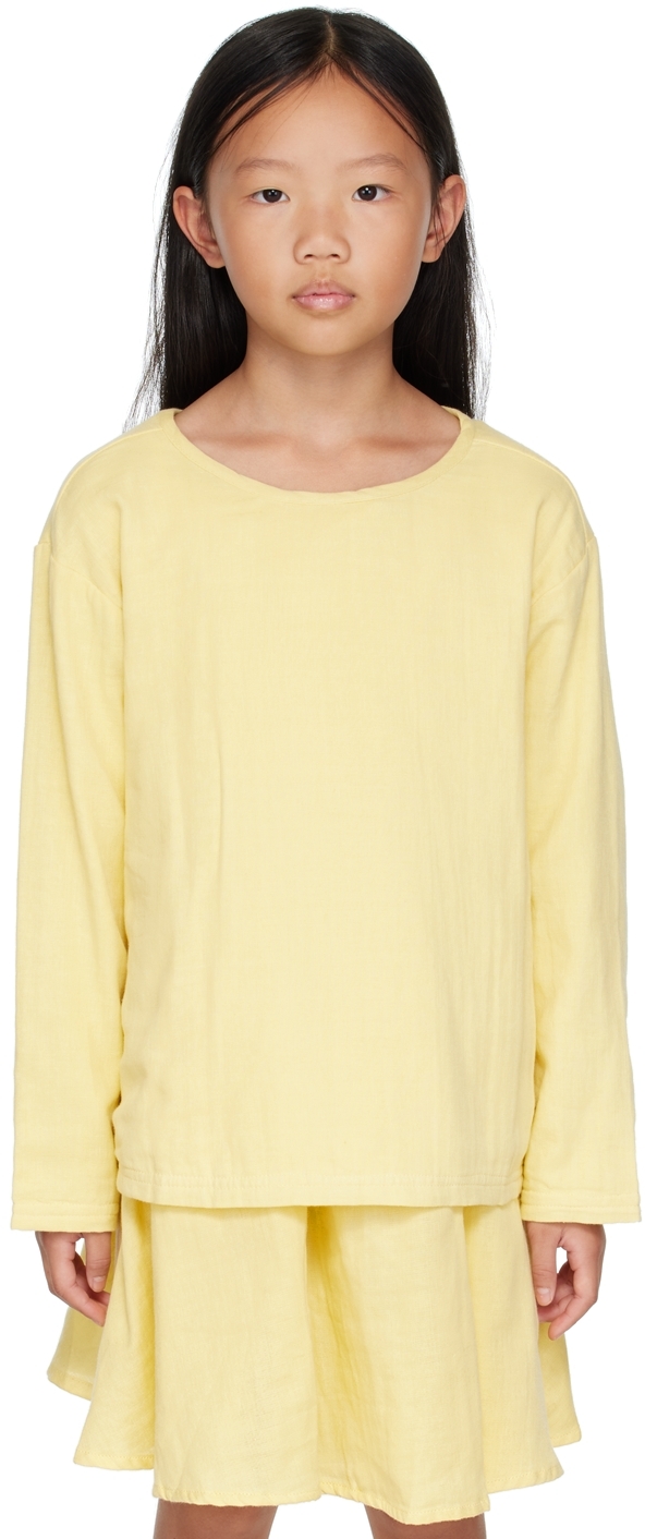 SSENSE Clothing T-shirts Long Sleeved T-shirts Kids Yellow Organic Cotton Long Sleeve T-Shirt 