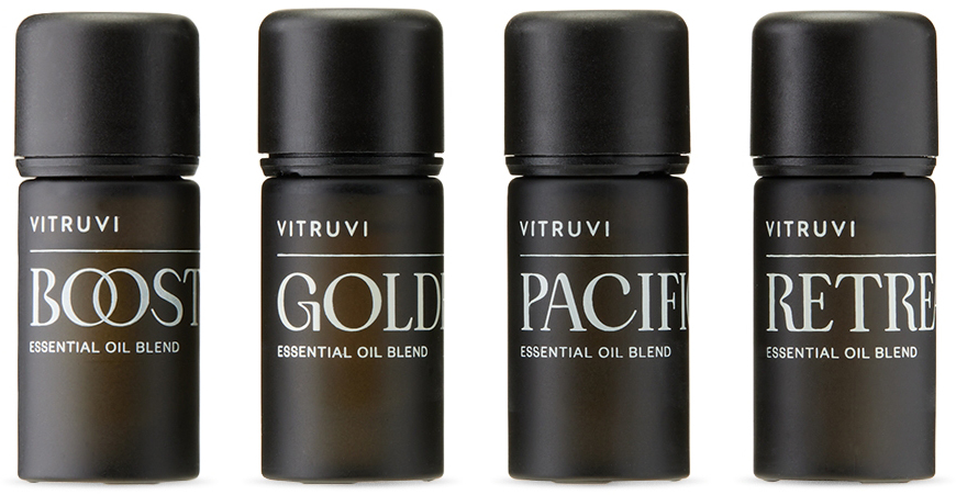 Vitruvi Refresh Scent Kit, 4 X 5 ml In Black